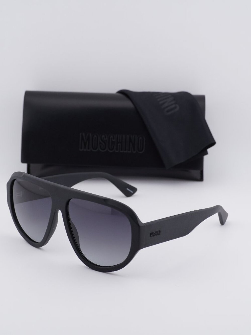 Moschino MOS183/S 0003 9O Aviator Sunglasses - Matte  Black/Grey Gradient